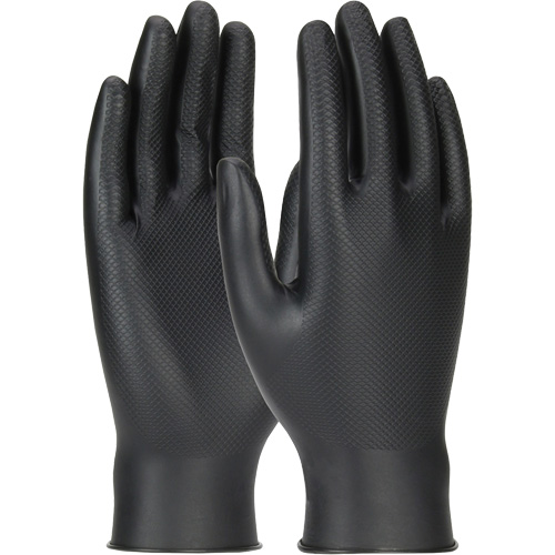 Gants jetables ambidextres Grippaz Skins, Grand, Nitrile, 6 mils, Sans poudre, Noir Les Distributions ICE