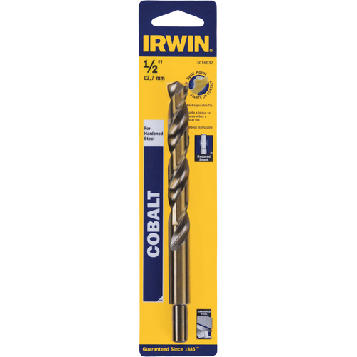 Heavy-Duty Jobber Drill Bit, High Speed Cobalt, 1/2", 6" L, 1-1/2" Flute, 135° Point Angle Les Distributions ICE