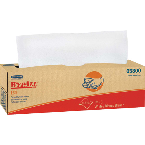 WypAll&reg; L30 General Purpose Towels, All-Purpose, 16-2/5" L x 9-4/5" W Les Distributions ICE