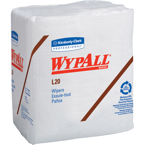 WypAll&reg; L20 Single-Use Towels, All-Purpose, 12-1/2" L x 12" W Les Distributions ICE