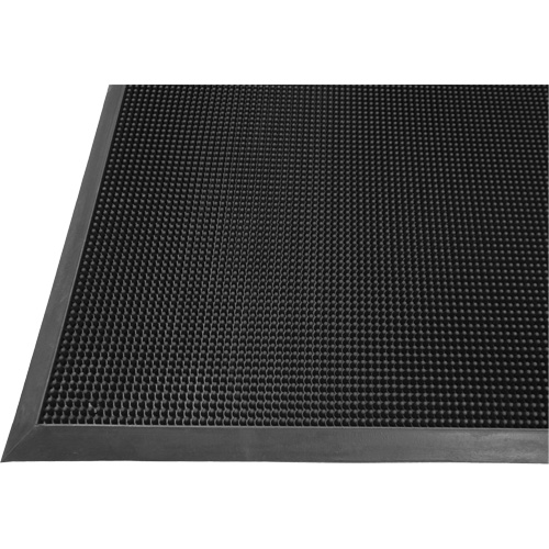 Tapis Gritstop Fingermat, Caoutchouc, Grattoir Type, Motif Textur&eacute;, 2' x 2-2/3', Noir Les Distributions ICE
