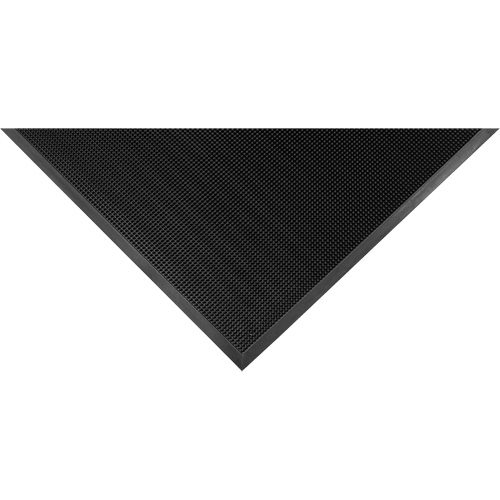 Tapis Gritstop Fingermat, Caoutchouc, Grattoir Type, Motif Textur&eacute;, 2' x 2-2/3', Noir Les Distributions ICE