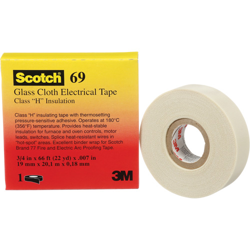 Ruban en tissu de verre Scotch, 19 mm (3/4") la x 20 m (66') lo, 7 mils, Blanc Les Distributions ICE