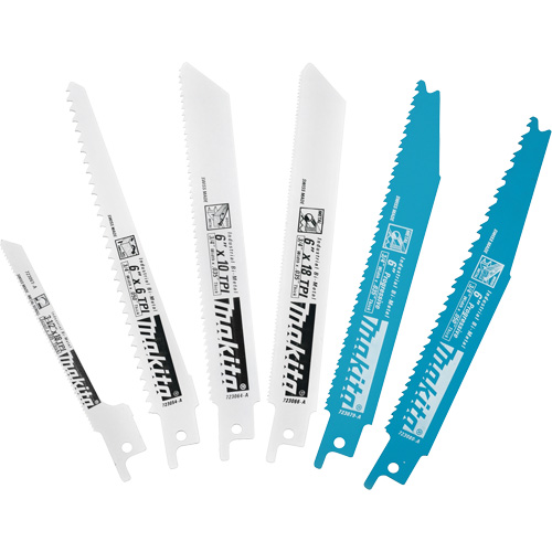 6-Piece Recipro Saw Blade Assortment Pack, Bi-Metal, 6-18 TPI, 6"/3-1/2" L x 3/4" W Les Distributions ICE