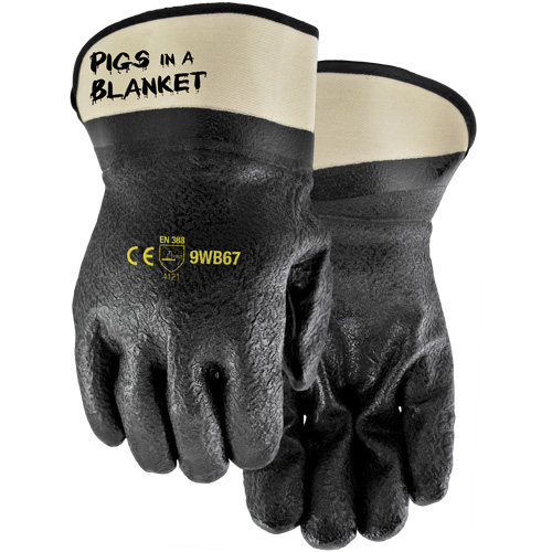 Pigs in a Blanket Coated Gloves, One Size, PVC/Nitrile Coating Les Distributions ICE
