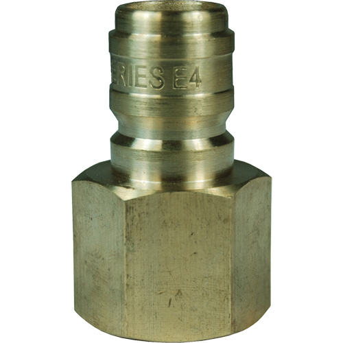 DQC E-Series Straight Through Interchange Plug, Brass, 3/4", Female NPTF, 1700 PSI Les Distributions ICE