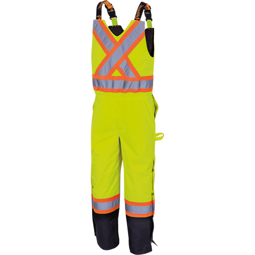 5041BB Waterproof Quilted Bib Pants, Polyester, Large, High Visibility Lime-Yellow Les Distributions ICE