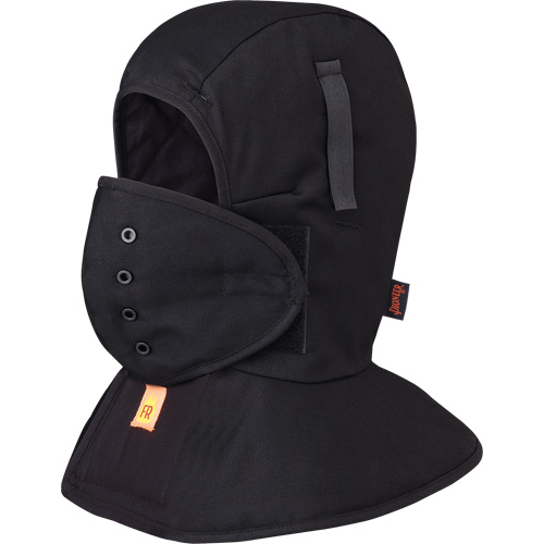 565A Flame Resistant Quilted Long Neck Hardhat Liner, Black, Cotton Les Distributions ICE