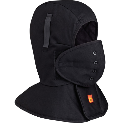565A Flame Resistant Quilted Long Neck Hardhat Liner, Black, Cotton Les Distributions ICE