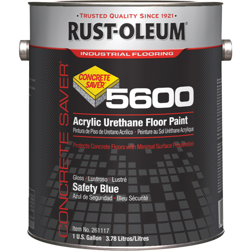 Peinture d'acrylique pour plancher Concrete Saver 5600 System, 1 gal., &agrave; l'eau, Brillant, Bleu Les Distributions ICE