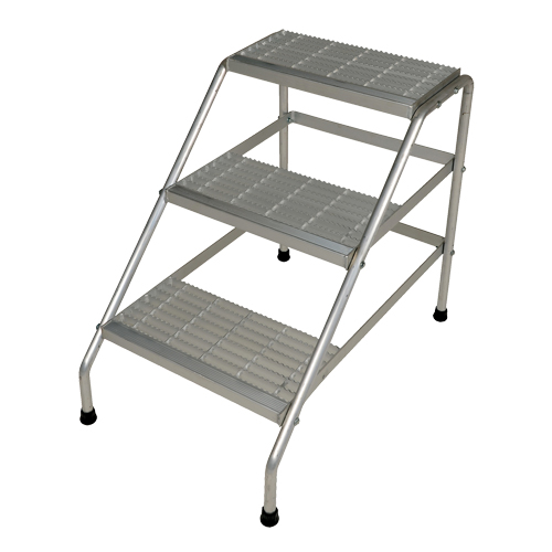 Aluminum Step Stand, 3 Steps, 34-9/16" x 22-13/16" x 30" High Les Distributions ICE