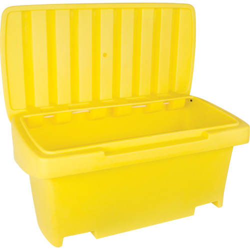 Heavy-Duty Outdoor Salt and Sand Storage Container, 24" x 48" x 24", 10 cu. Ft., Yellow Les Distributions ICE