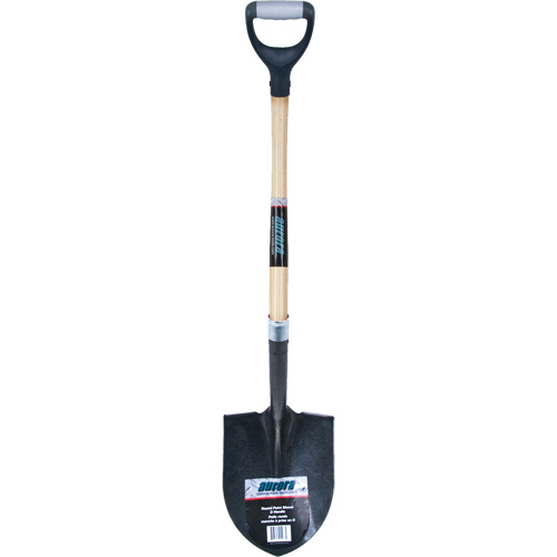 Heavy-Duty Round Point Shovel, Carbon Steel Blade, Hardwood, D-Grip Handle Les Distributions ICE