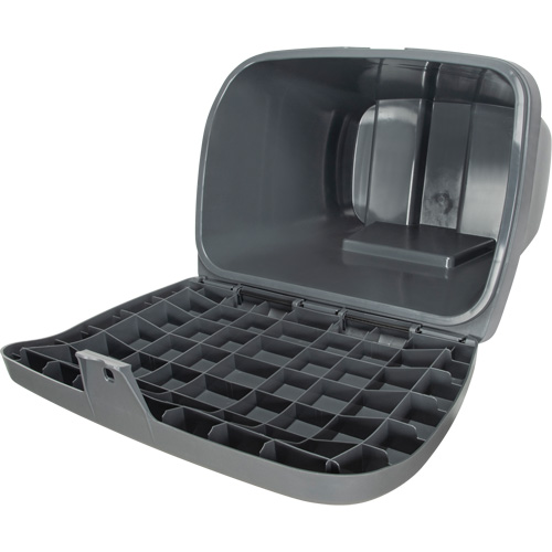 Bacs d'entreposage pour sel & sable, Avec Moraillon, 21" x 27" x 26", 4,24 pi³, Gris Les Distributions ICE
