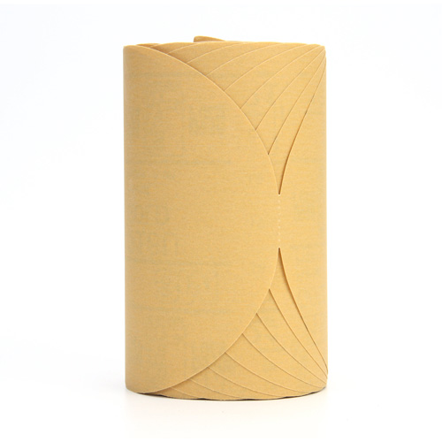 Rouleau de disques abrasifs dor&eacute;s en papier Stikit 216U, 6" dia., Grain P320, Oxyde d'aluminium Les Distributions ICE