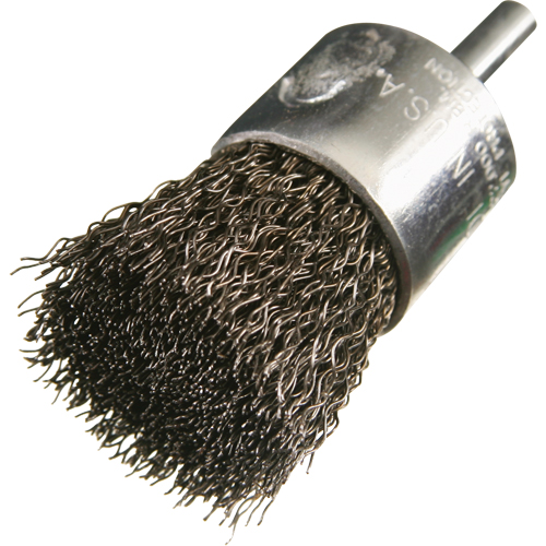 Brosse mont&eacute;es &agrave; fils cr&ecirc;p&eacute;s, 1/2", Fils 0,005", Tige 1/4" Les Distributions ICE