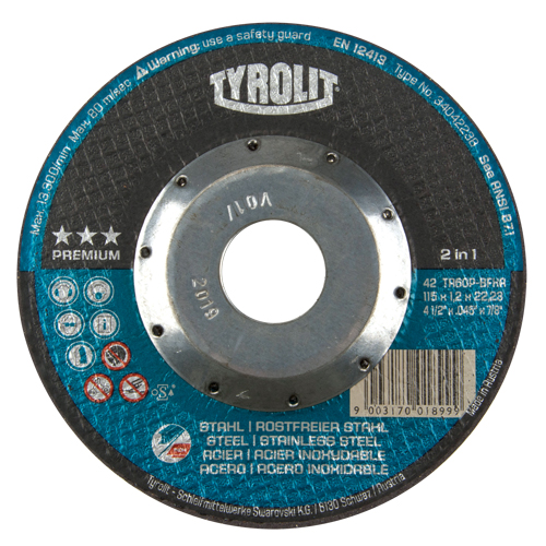 Meule &agrave; tronçonner 2-en-1 de premi&egrave;re qualit&eacute; Thincut, 4-1/2" x 0,045", Arbre de 7/8", Type 27, Oxyde d'aluminium, 13 300 Tr/min Les Distributions ICE