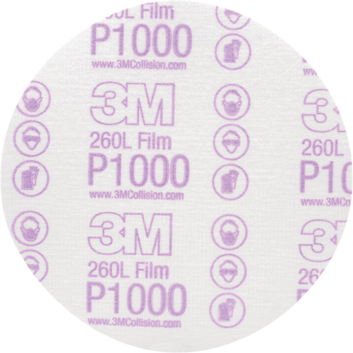 Hookit Finishing Film Disc, 6" Dia., P1000 Grit, Aluminum Oxide, Film Les Distributions ICE