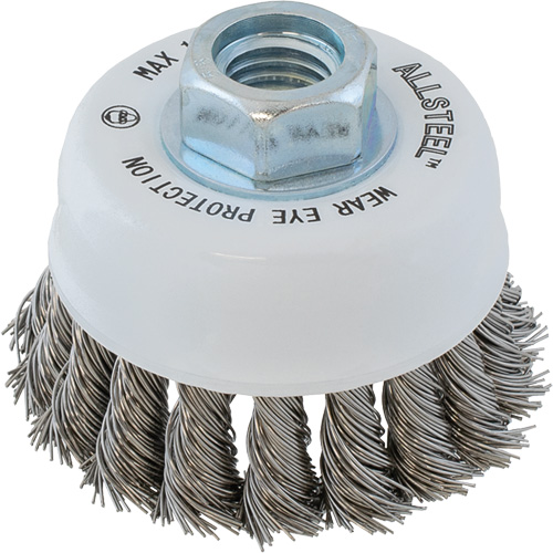 Brosse m&eacute;tallique ALLSTEEL, 3" dia. x 5/8"-11 arbre Les Distributions ICE