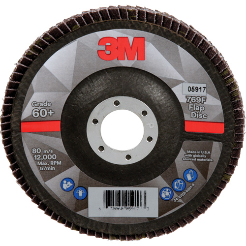 Disque &agrave; lamelles &agrave; changement rapide 769F, 5" x 7/8", Type 29, Grain 60+, C&eacute;ramique Les Distributions ICE
