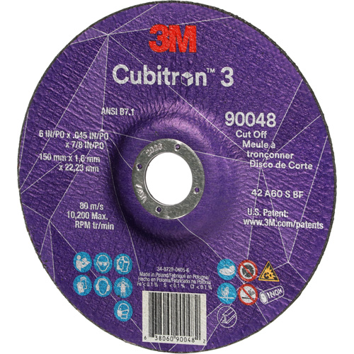 Meule &agrave; tronçonner Cubitron 3, 6" x 0,045", Arbre de 7/8", Type T27, C&eacute;ramique, 10 200 Tr/min Les Distributions ICE