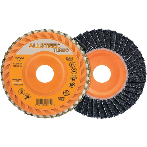 Disque &agrave; lamelles Turbo ALLSTEEL, 4-1/2" x 5/8"-11, Grain 40, Alumine de zirconium Les Distributions ICE