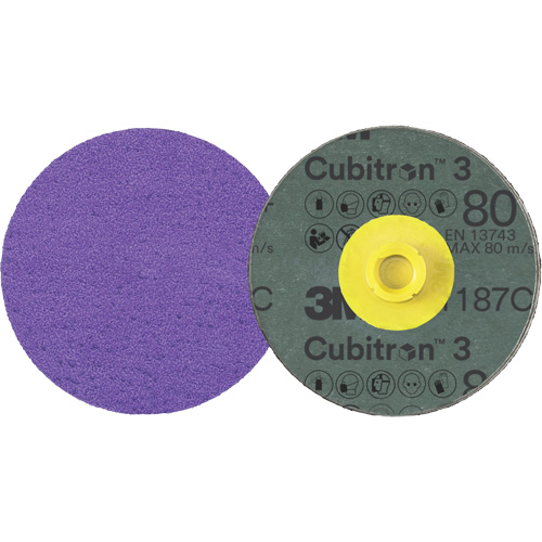 Disque en fibre Roloc Cubitron 3, 4" dia., Grain 80+, C&eacute;ramique Les Distributions ICE