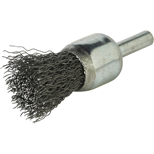 Brosse &agrave; fils cr&ecirc;p&eacute;s avec moyeu, 1", Fils 0,020", Tige 1/4" Les Distributions ICE