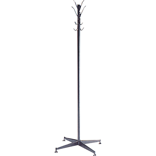 Coat Tree, 60" H, Steel, Black, 8 Hook(s) Les Distributions ICE