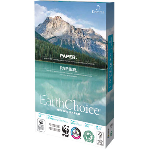 Papier pour le bureau EarthChoice, FSC, 8-1/2" x 14", 20 lb, Blanc Les Distributions ICE