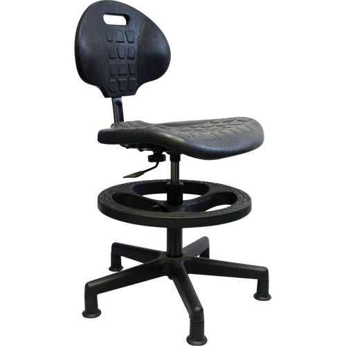 Heavy-Duty Ergonomic Seating, Polyurethane, Black, 250 lbs. Capacity Les Distributions ICE