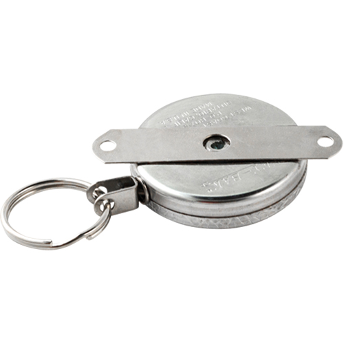 Porte-cl&eacute;s autor&eacute;tractables #487-HD, Chrome, C&acirc;ble 48", Fixation Support pour montage Les Distributions ICE