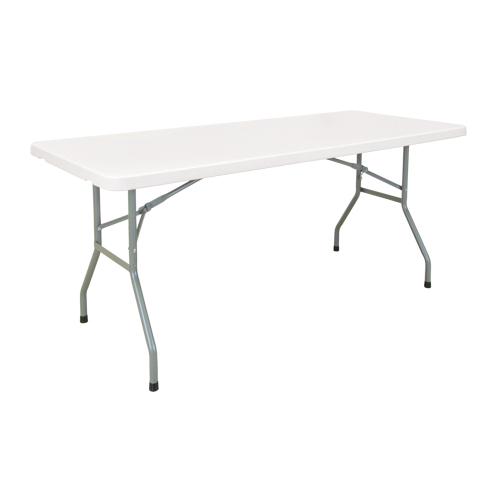 Folding Table, Rectangular, 72" L x 30" W, Polyethylene, White Les Distributions ICE