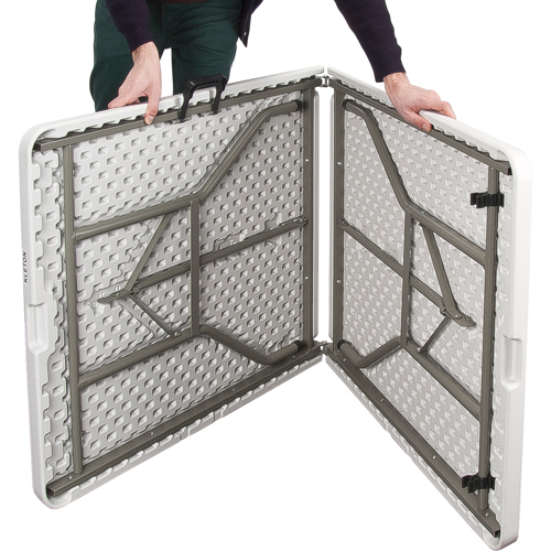 Fold-in-Half Table, Rectangular, 72" L x 30" W, Polyethylene, White Les Distributions ICE