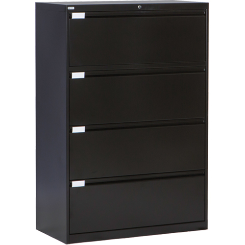 Classeur lat&eacute;ral, Acier, 4 tiroirs, 36" la x 18" p x 53-3/8" h, Noir Les Distributions ICE