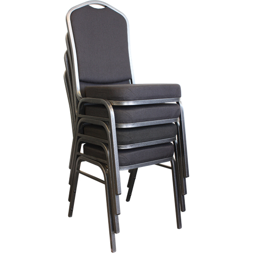 Chaises empilables, Tissu, Hauteur 37", Capacit&eacute; 275 lb, Noir Les Distributions ICE