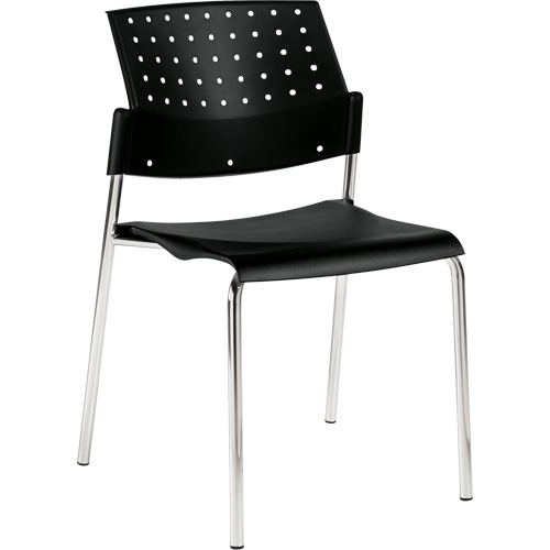 Chaise sans accoudoirs empilables, Plastique, Hauteur 33", Capacit&eacute; 300 lb, Noir Les Distributions ICE