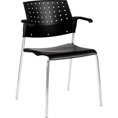 Chaises empilables, Plastique, Hauteur 33", Capacit&eacute; 300 lb, Noir Les Distributions ICE