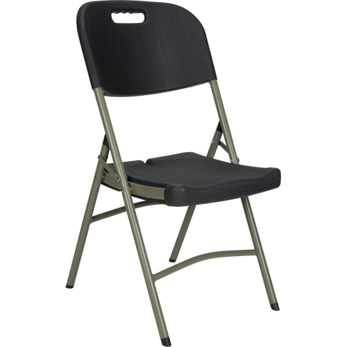 Chaise pliante, Poly&eacute;thyl&egrave;ne, Noir, Capacit&eacute; 350 lb Les Distributions ICE