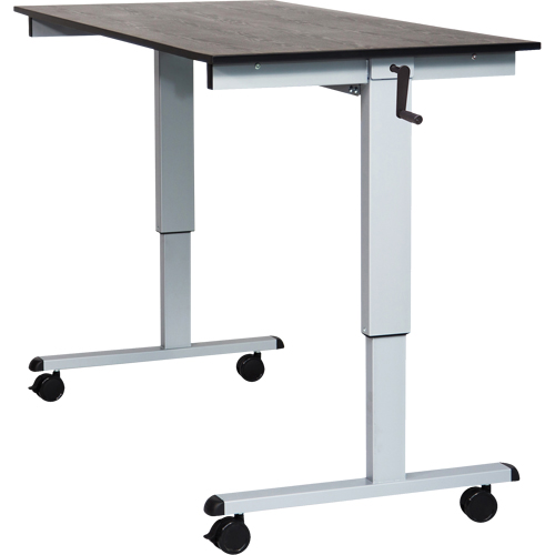 Adjustable Stand-Up Desk, Stand-Alone Desk, 48-1/2" H x 59" W x 29-1/2" D, Black Les Distributions ICE