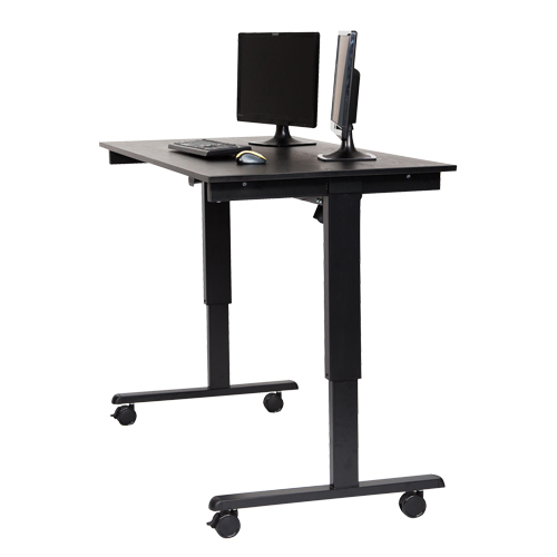 Adjustable Stand-Up Desk, Stand-Alone Desk, 45-1/4" H x 29-1/2" D, Black Les Distributions ICE