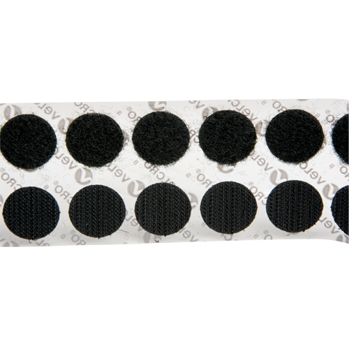 Attaches en jeton, Boucle et crochet, 3/4" dia., Adh&eacute;sif, Noir Les Distributions ICE