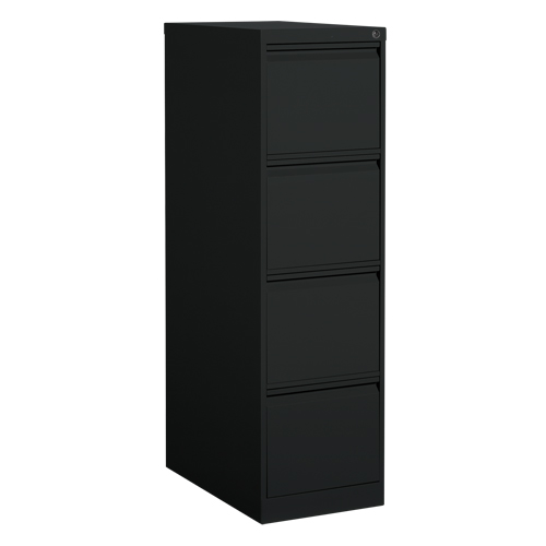 Vertical Filing Cabinet, Steel, 4 Drawers, 15-1/7" W x 25" D x 52" H, Black Les Distributions ICE