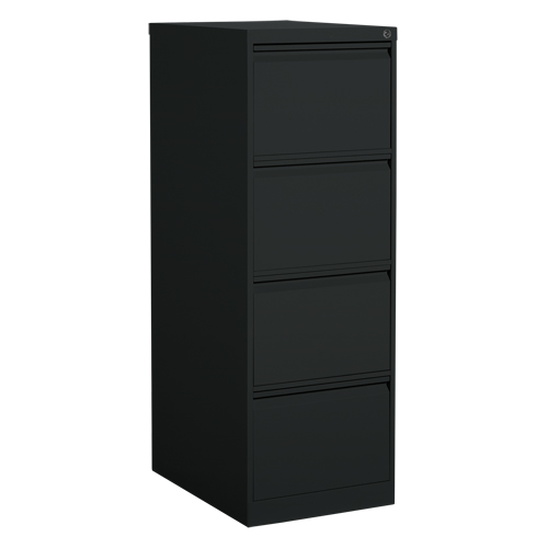 Vertical Filing Cabinet, Steel, 4 Drawers, 18-1/7" W x 25" D x 52" H, Black Les Distributions ICE
