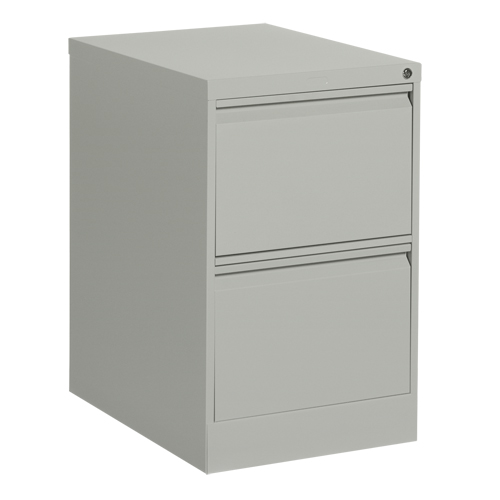 Vertical Filing Cabinet, Steel, 2 Drawers, 18-1/7" W x 25" D x 29" H, Grey Les Distributions ICE