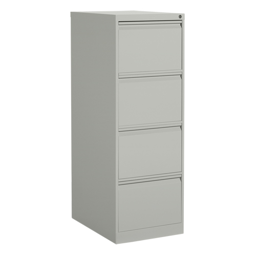 Vertical Filing Cabinet, Steel, 4 Drawers, 18-1/7" W x 25" D x 52" H, Grey Les Distributions ICE