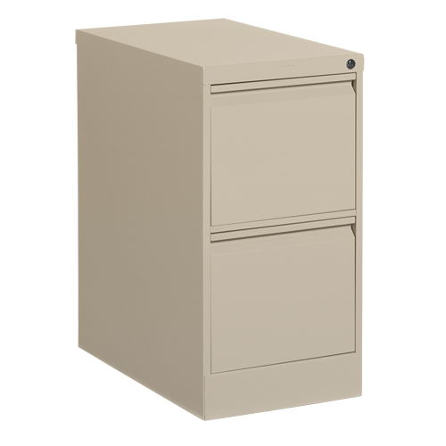 Vertical Filing Cabinet, Steel, 2 Drawers, 15-1/7" W x 25" D x 29" H, Beige Les Distributions ICE