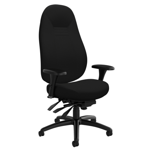 Chaise confortable &agrave; dos &eacute;lev&eacute;, Polyester, Noir, Capacit&eacute; 300 lb Les Distributions ICE