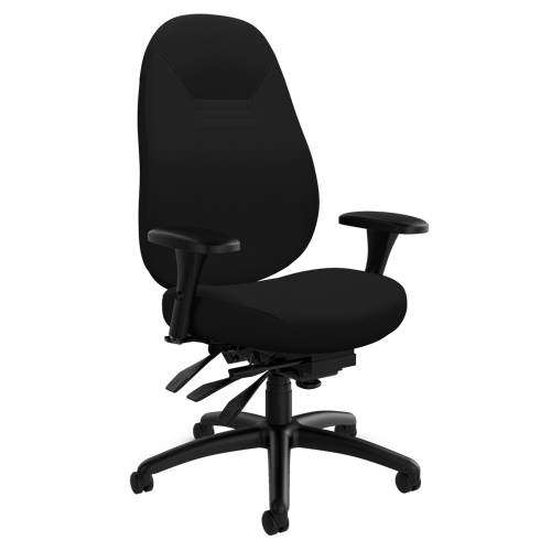 Chaise confortable &agrave; dos moyen, Polyester, Noir, Capacit&eacute; 300 lb Les Distributions ICE