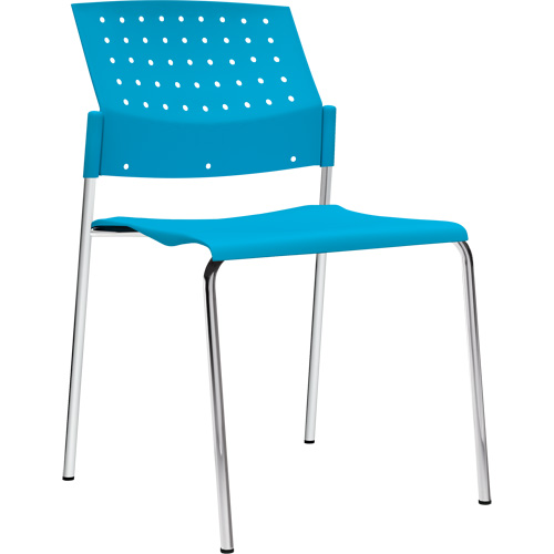 Chaises sans accoudoirs empilables, Plastique, Hauteur 33", Capacit&eacute; 300 lb, Bleu Les Distributions ICE